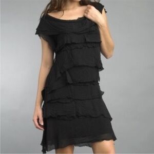 NEW Tempo Paris Silk Tiered Raw Edge Dress